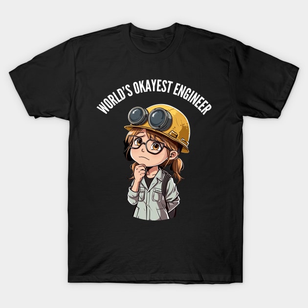 World's Okayest Construction Engineer v4 (round) T-Shirt by AI-datamancer